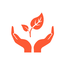 Hand holding leaf icon
